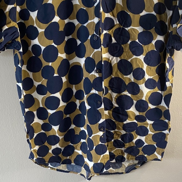 Gitman Brothers Navy and Beige Polka Dot Shirt - Picture 2 of 10